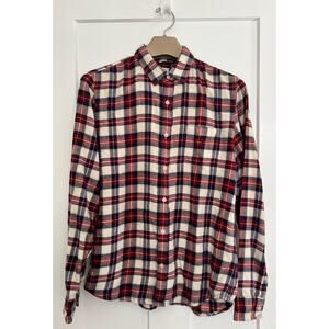 Marine Layer Flannel Men's Shirt SIZE MEDIUM 100% Cotton Red Blue